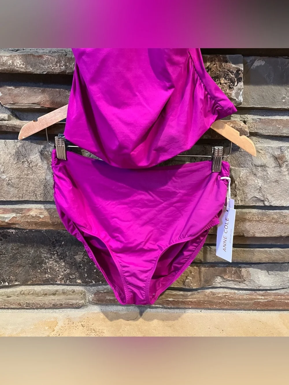Anne Cole Fuchsia Tankini Swimsuit with Convertible Bottoms